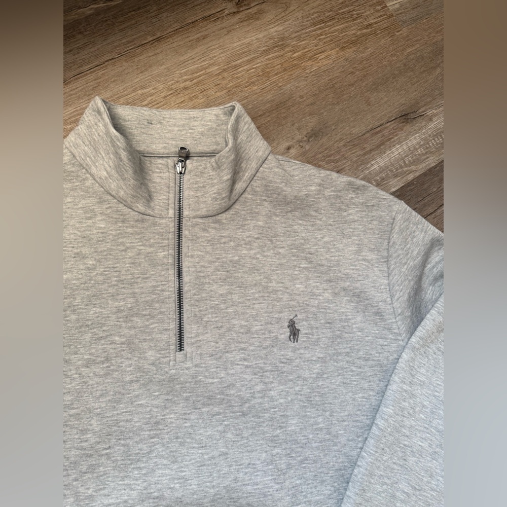 Polo Ralph Lauren Quarter Zip Sweater Sweatshirt Pullover Gray Heather XXL - Picture 3 of 6